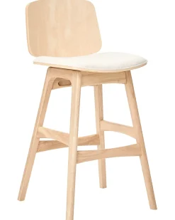 Sæt med 2 barstole CHARLESTON Træ Lysebrun/lys beige