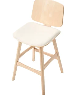 Sæt med 2 barstole CHARLESTON Træ Lysebrun/lys beige