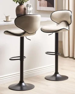 Sæt med 2 barstole CONWAY Kunstlæder Lys Beige