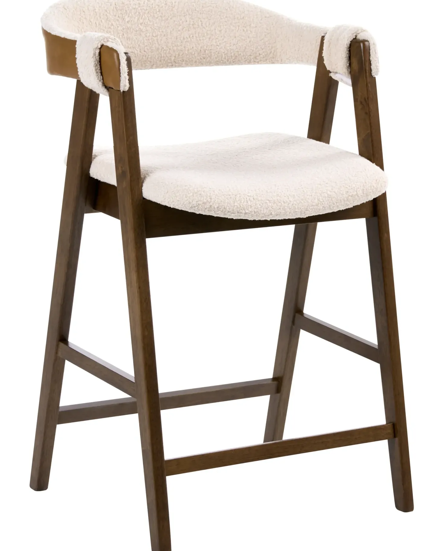 Sæt med 2 barstole DAY Boucle Brun/lys beige