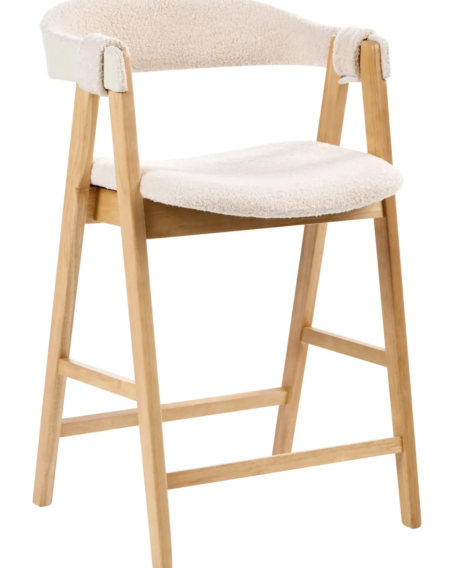 Sæt med 2 barstole DAY Boucle Lysebrun/lys beige