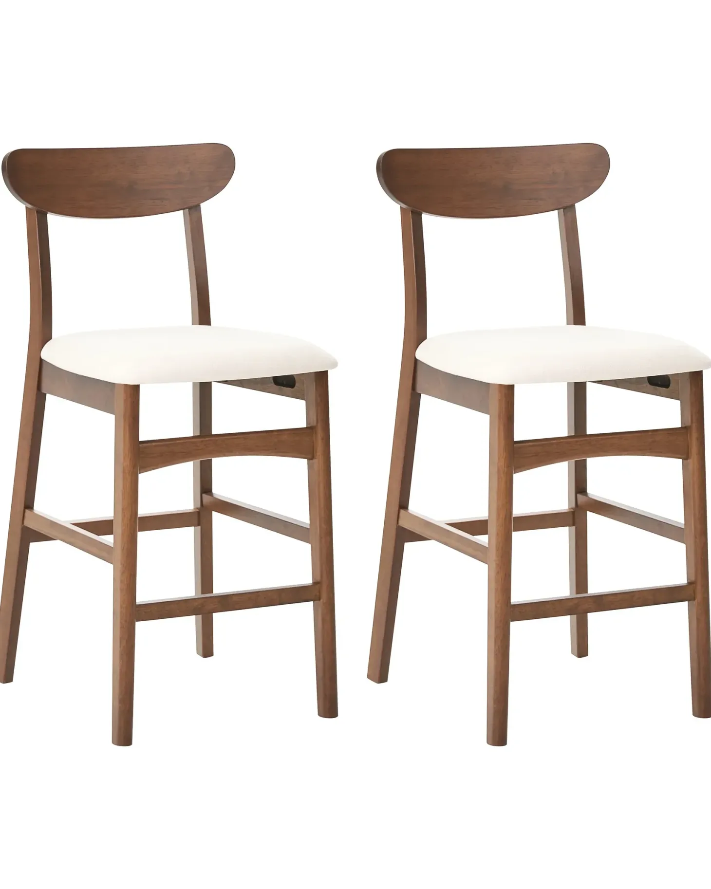 Sæt med 2 barstole DOYLE Træ Brun/lys beige