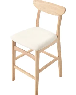 Sæt med 2 barstole DOYLE Træ Lysebrun/lys beige