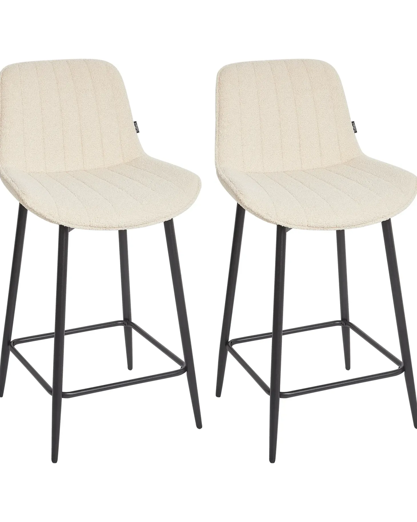 Sæt med 2 barstole DUBROVNIK Boucle Lys Beige