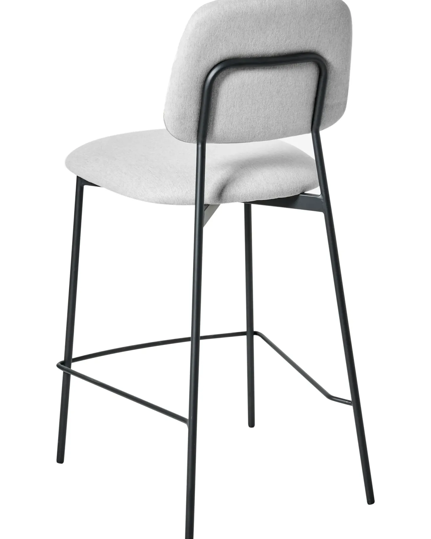 Sæt med 2 barstole DUETTE Kunstlinned Lysegrå