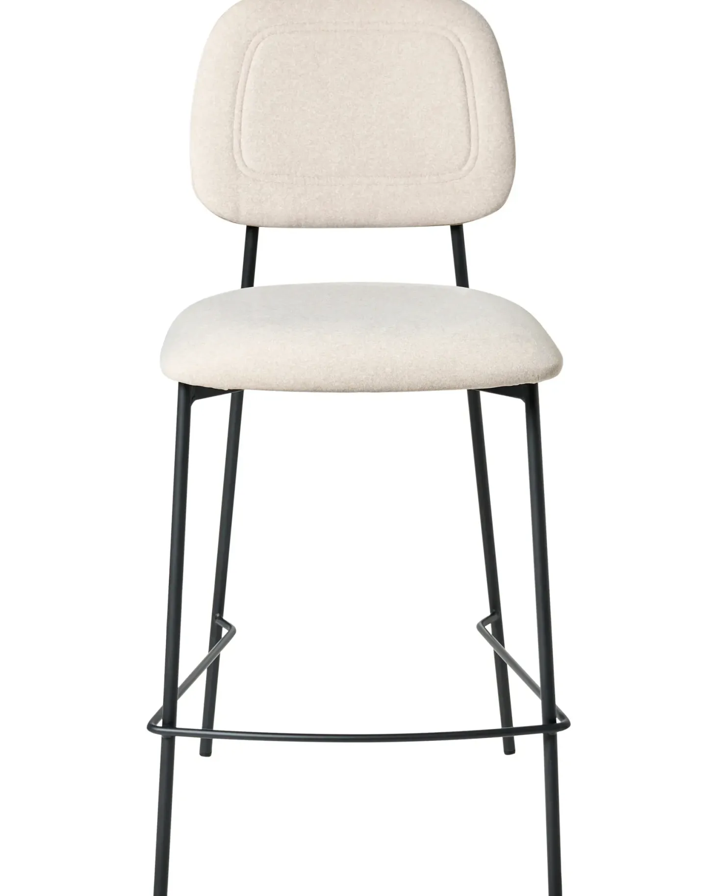 Sæt med 2 barstole DUETTE Velour Lys Beige