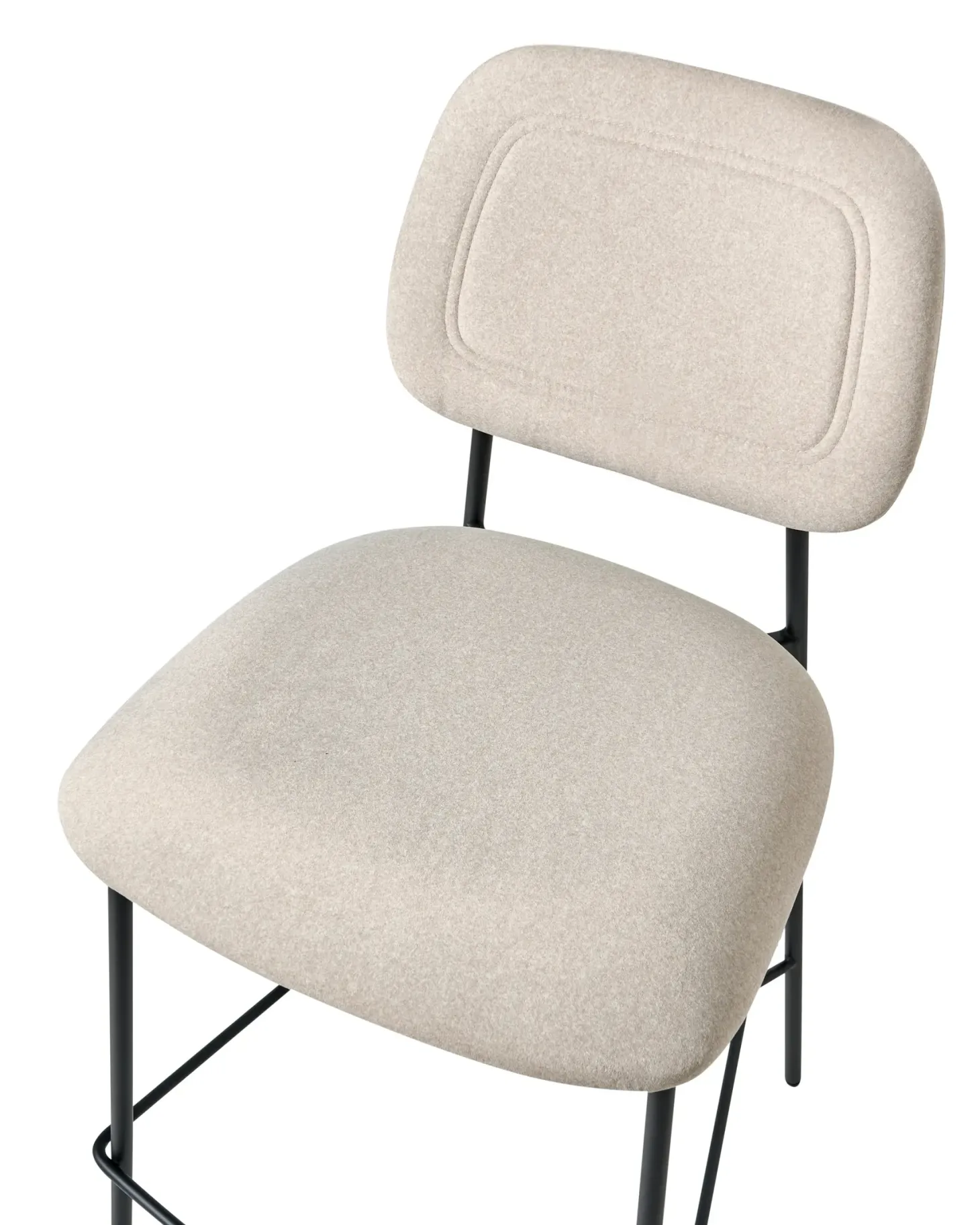 Sæt med 2 barstole DUETTE Velour Lys Beige
