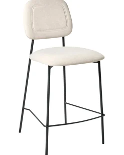 Sæt med 2 barstole DUETTE Velour Lys Beige
