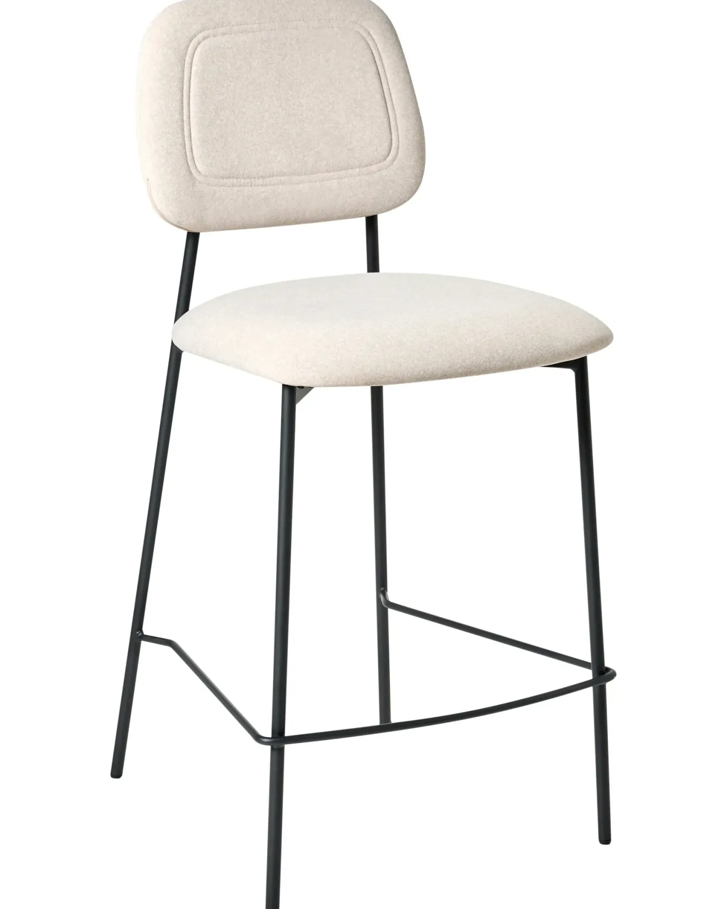 Sæt med 2 barstole DUETTE Velour Lys Beige