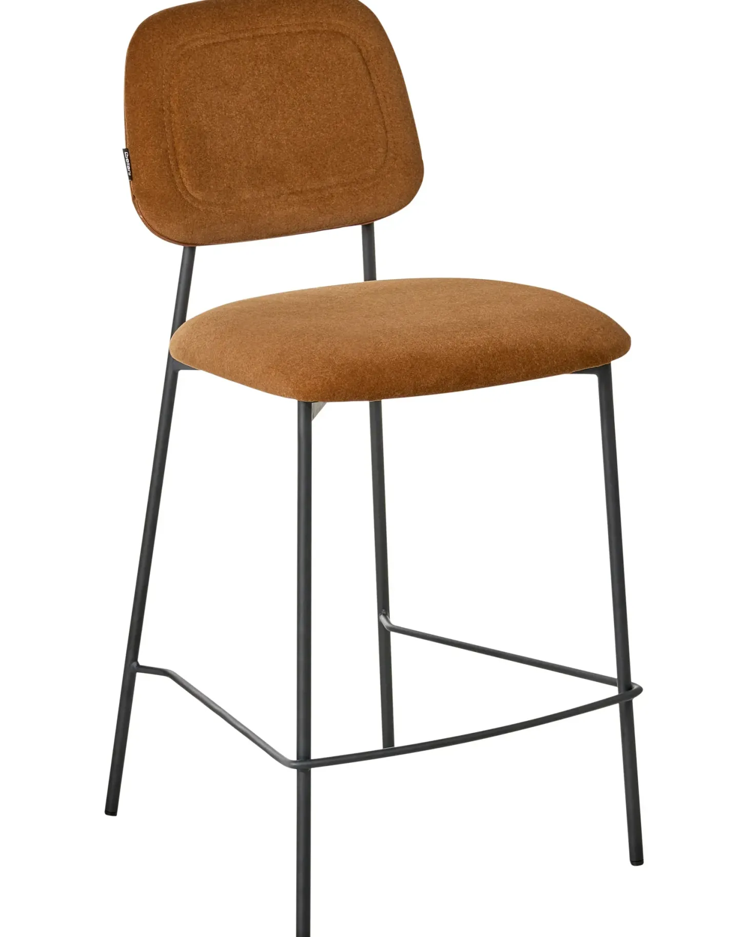Sæt med 2 barstole DUETTE Velour Guldbrun