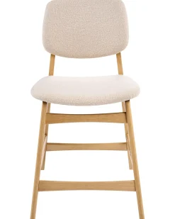 Sæt med 2 barstole ELAINE Boucle Lysebrun/beige