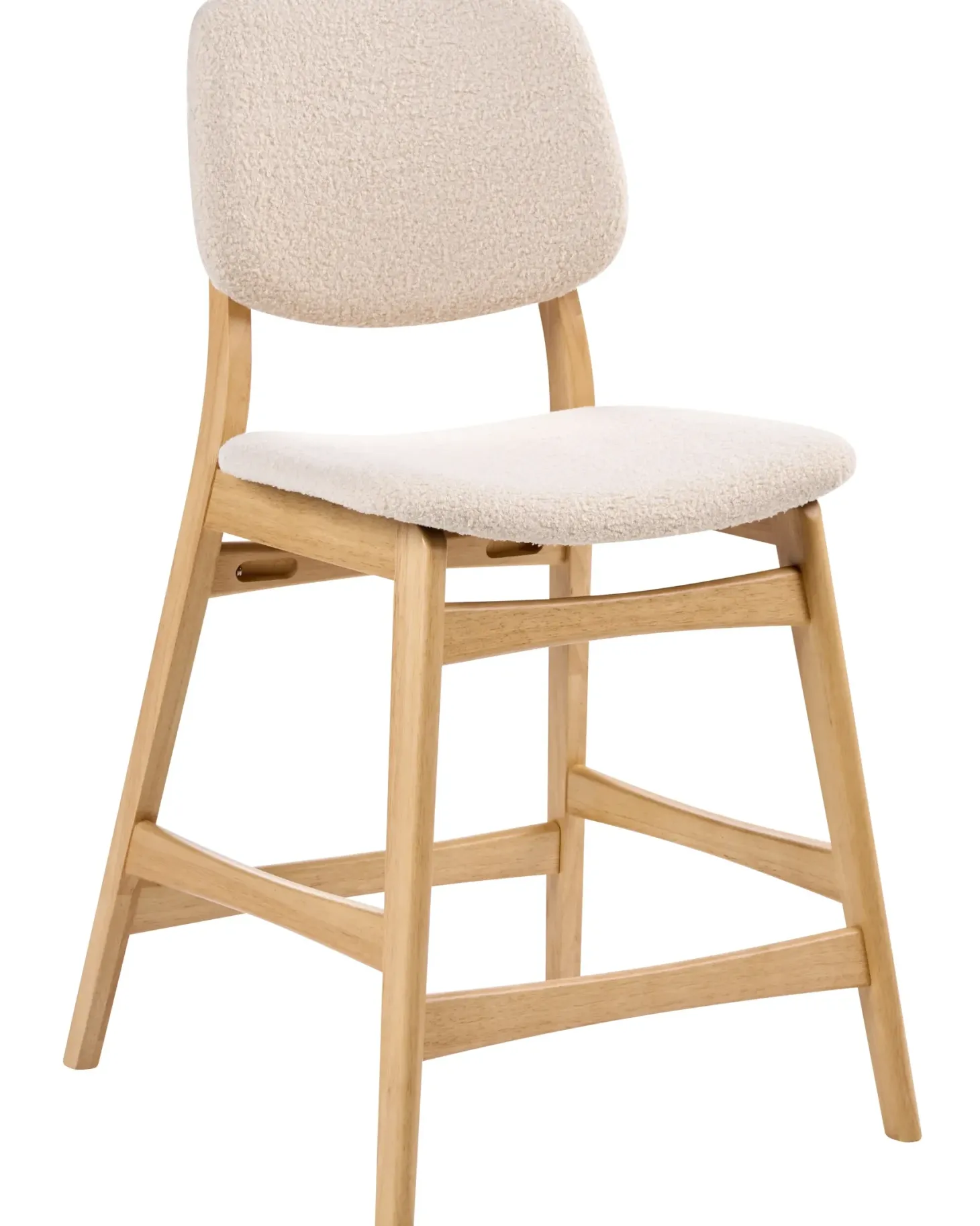 Sæt med 2 barstole ELAINE Boucle Lysebrun/beige