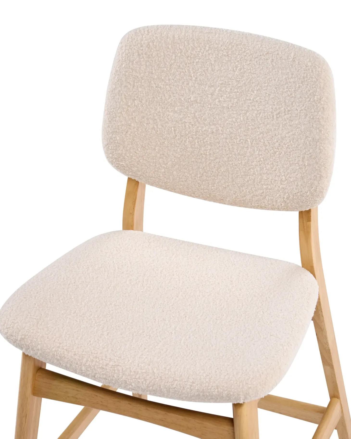 Sæt med 2 barstole ELAINE Boucle Lysebrun/beige