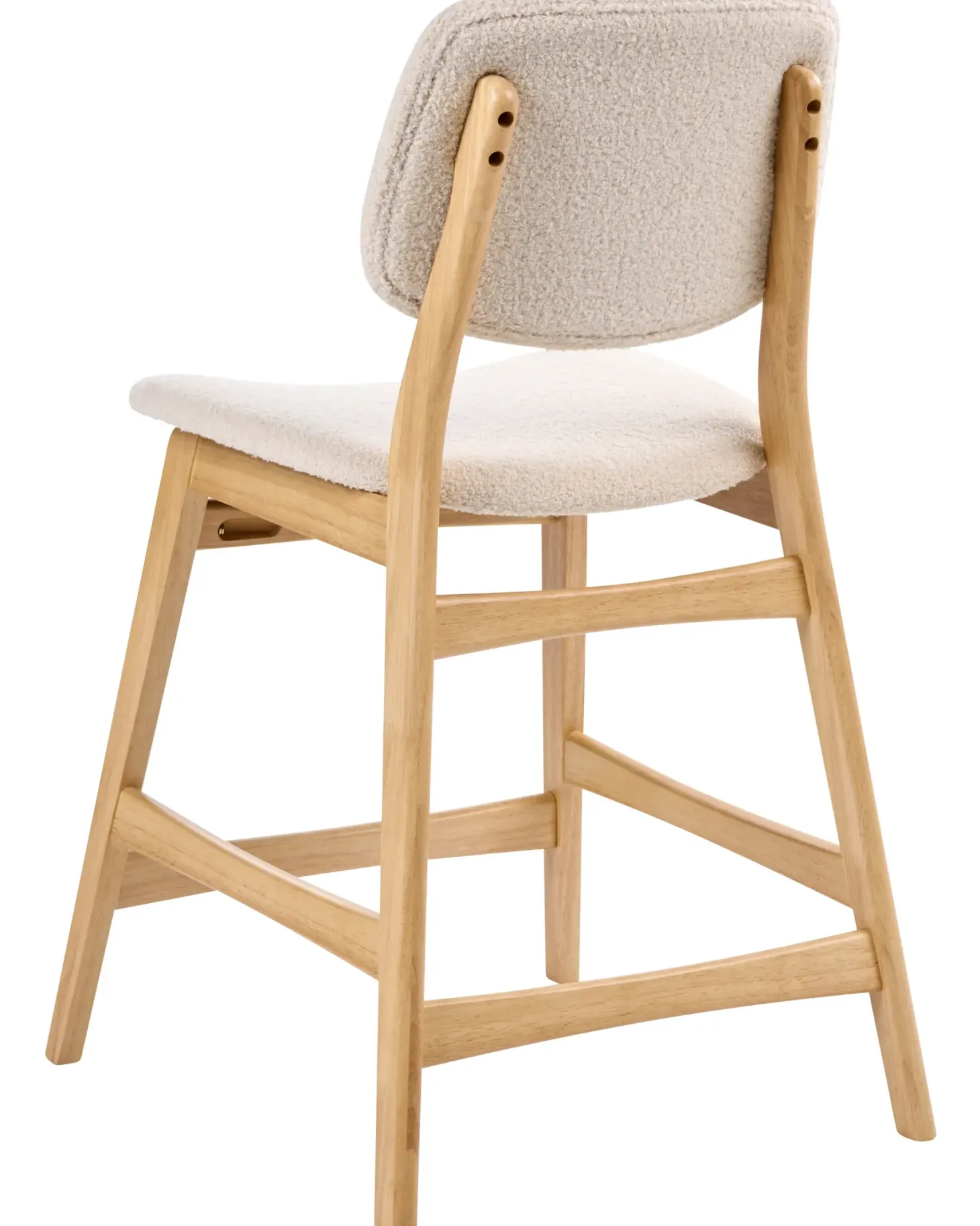 Sæt med 2 barstole ELAINE Boucle Lysebrun/beige