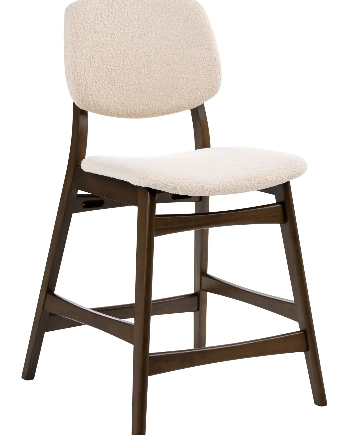 Sæt med 2 barstole ELAINE Boucle Brun/lys beige