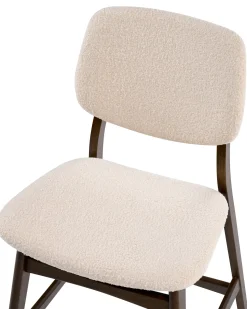 Sæt med 2 barstole ELAINE Boucle Brun/lys beige