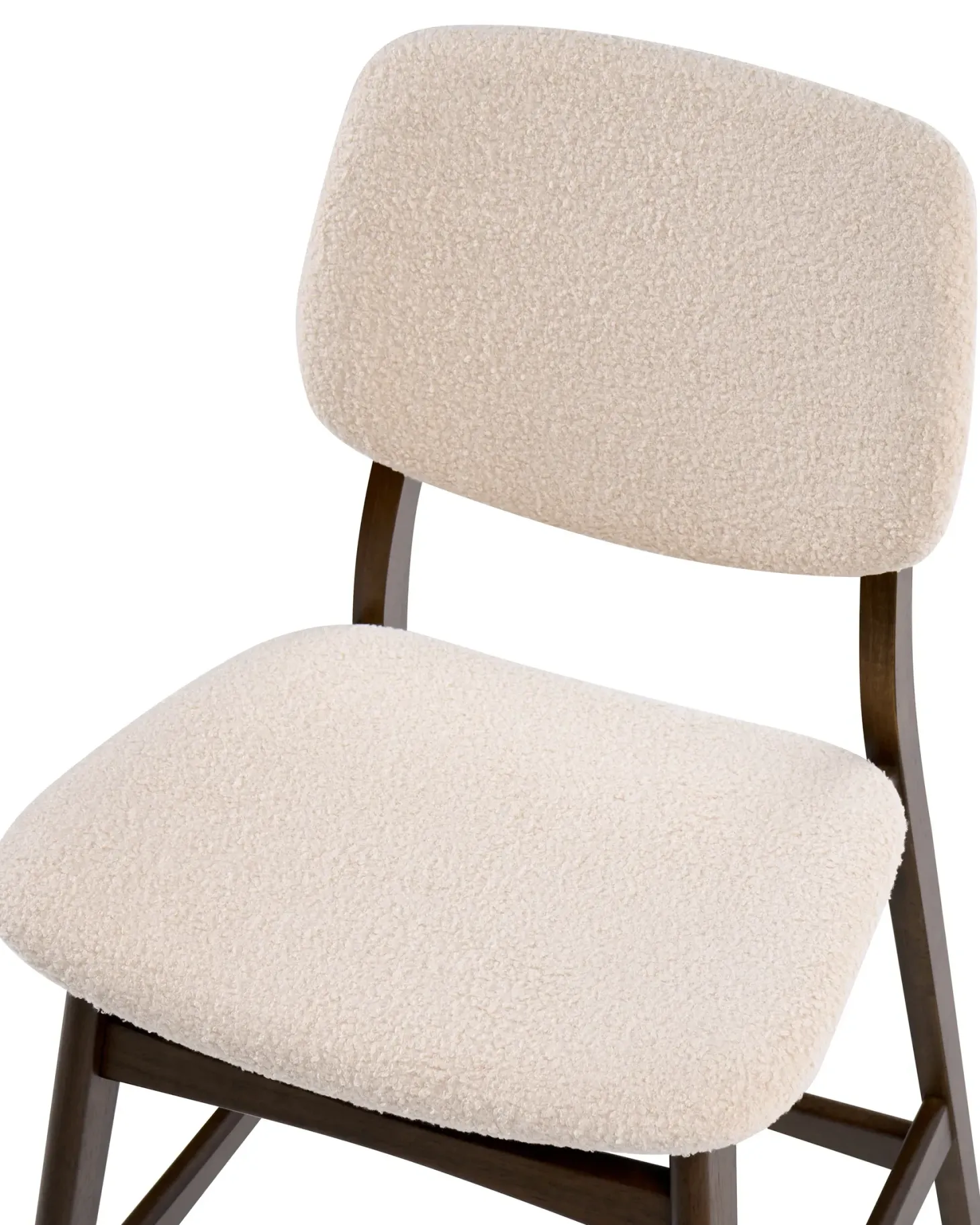 Sæt med 2 barstole ELAINE Boucle Brun/lys beige
