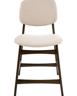 Sæt med 2 barstole ELAINE Boucle Brun/lys beige
