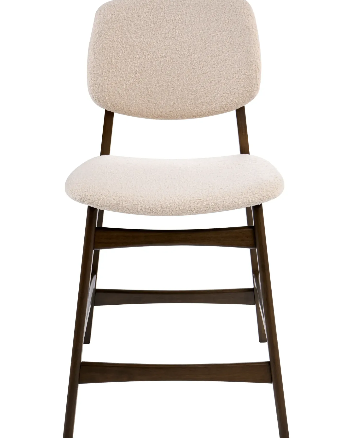 Sæt med 2 barstole ELAINE Boucle Brun/lys beige