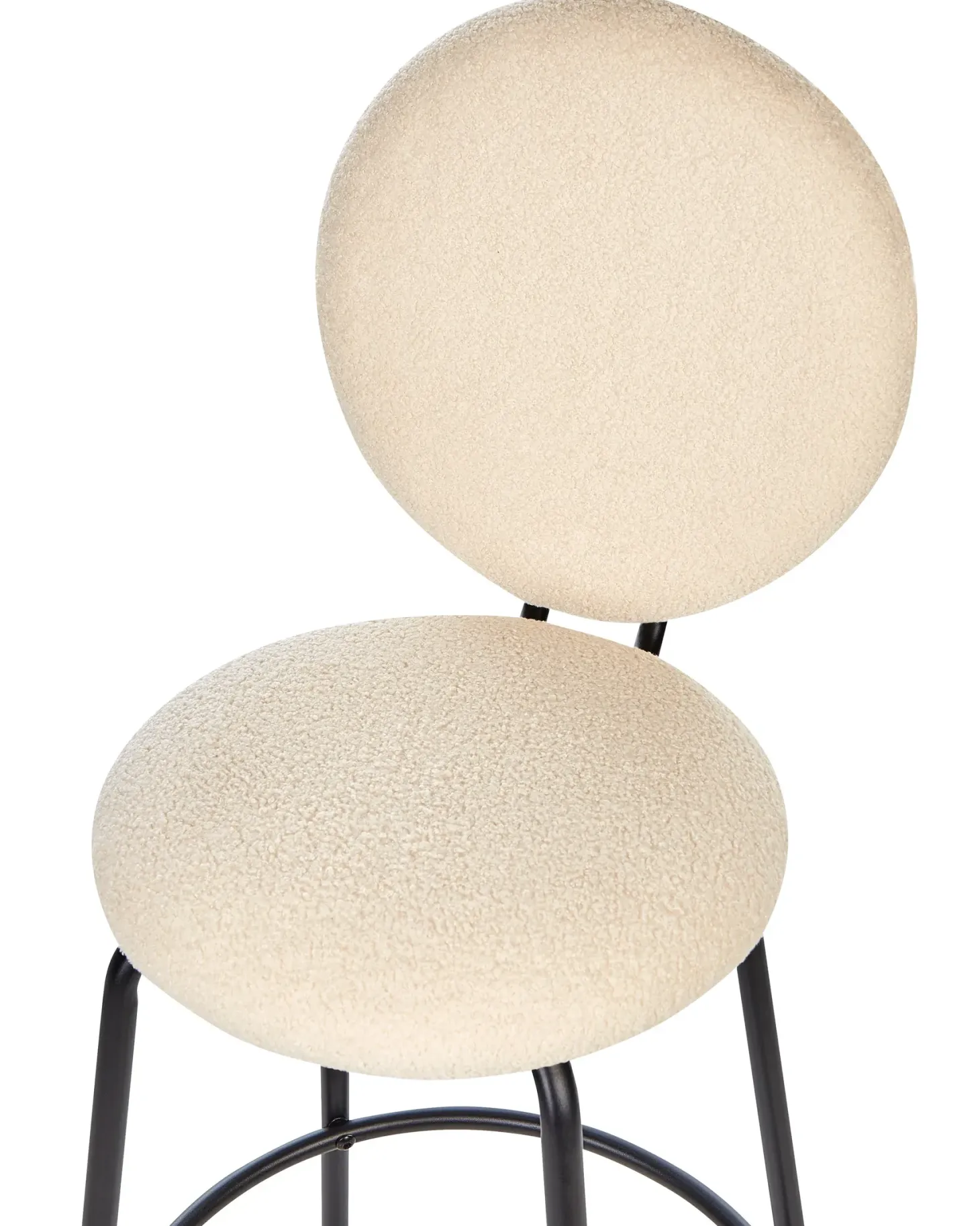 Sæt med 2 barstole EMERY Boucle Lys Beige