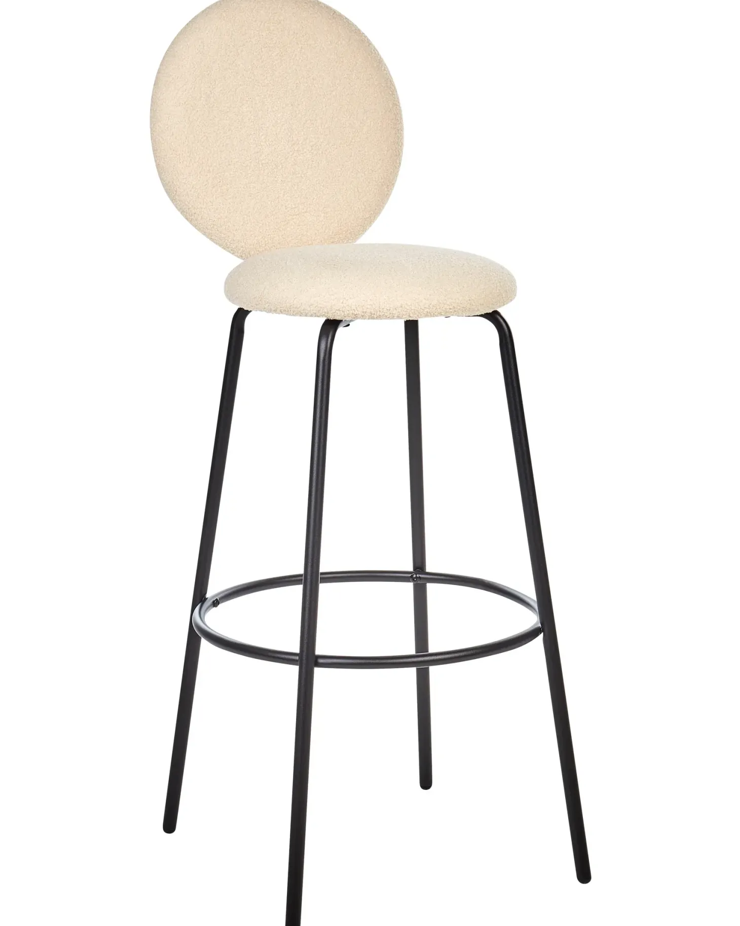 Sæt med 2 barstole EMERY Boucle Lys Beige