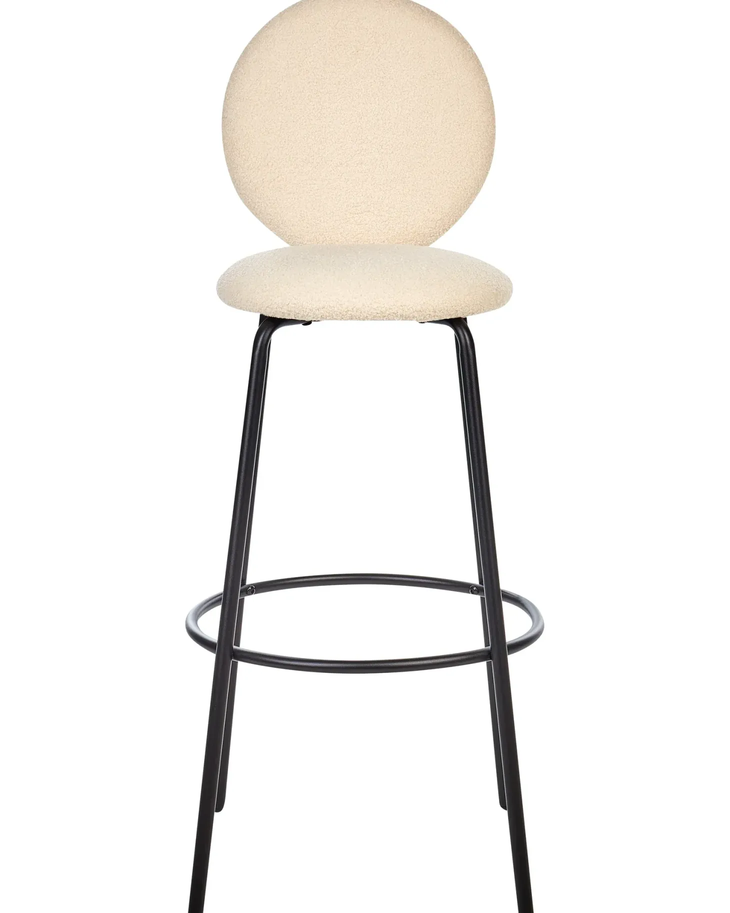 Sæt med 2 barstole EMERY Boucle Lys Beige
