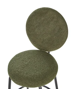 Sæt med 2 barstole EMERY Boucle Mørkegrøn