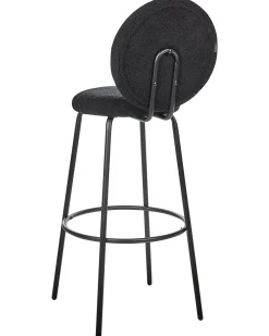 Sæt med 2 barstole EMERY Boucle Sort