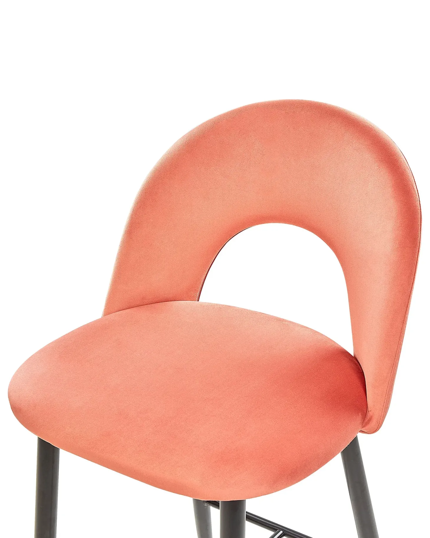 Sæt med 2 barstole FALTON Velour Koralrød