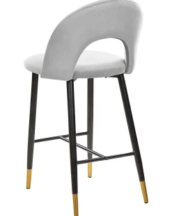 Sæt med 2 barstole FALTON Velour Grå