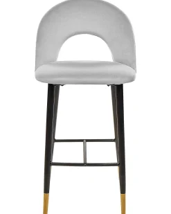 Sæt med 2 barstole FALTON Velour Grå
