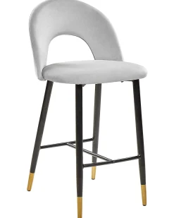 Sæt med 2 barstole FALTON Velour Grå