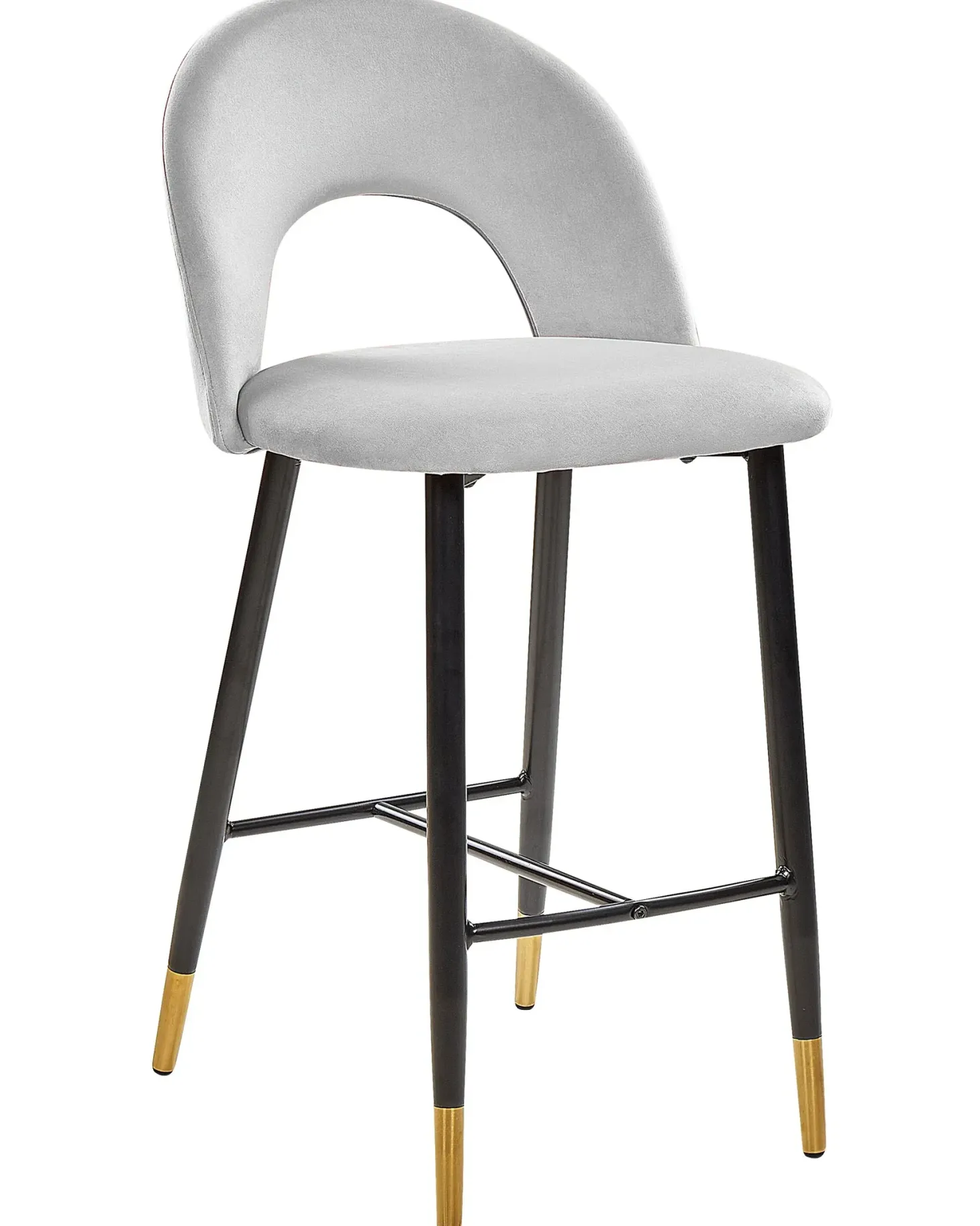 Sæt med 2 barstole FALTON Velour Grå