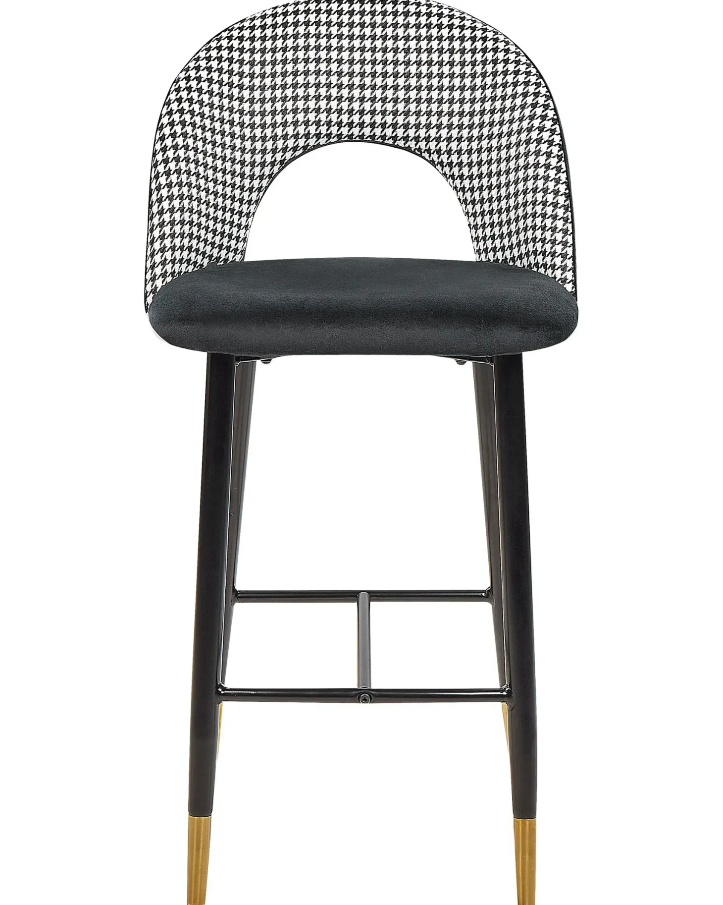 Sæt med 2 barstole FALTON Velour Sort/hvid