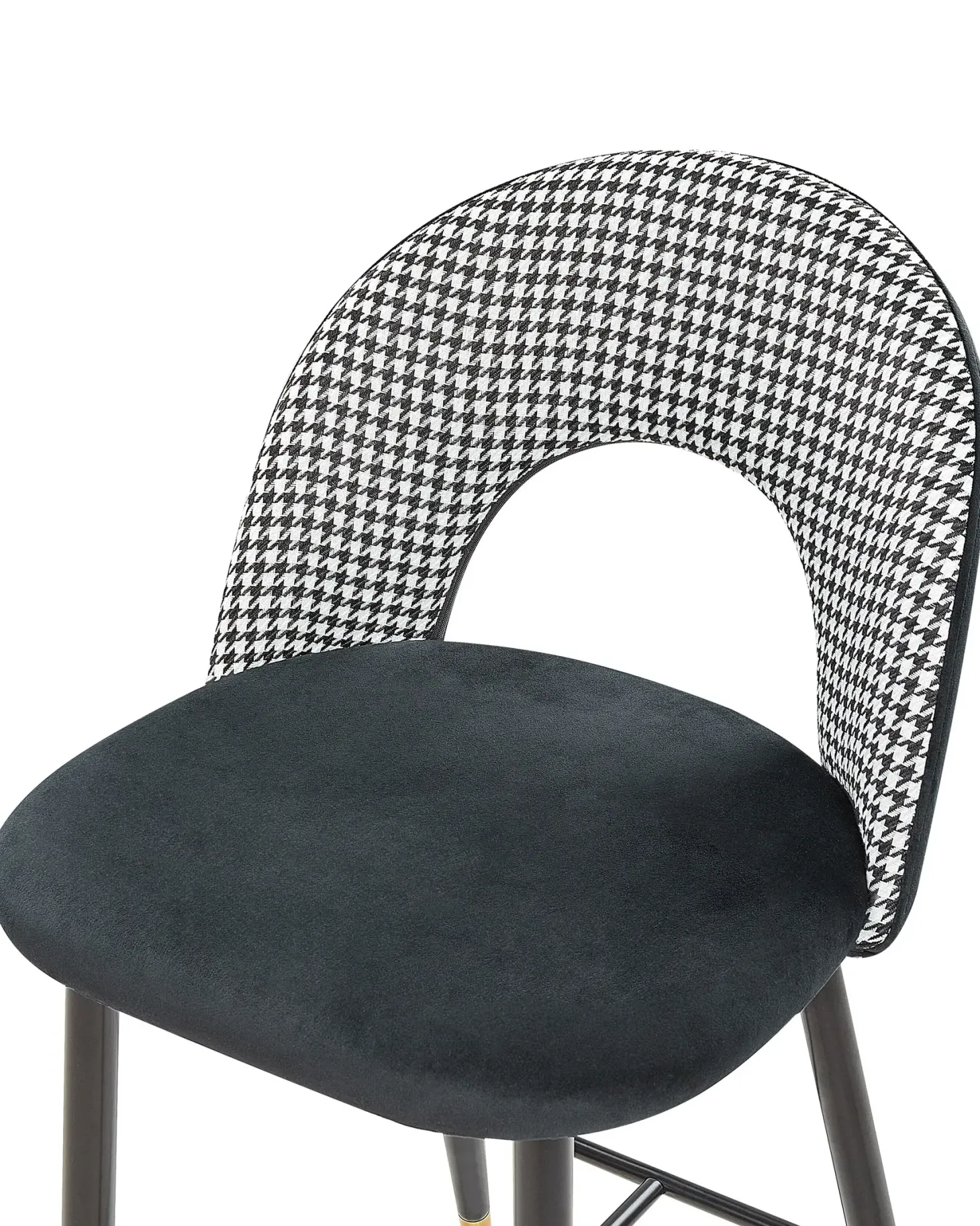 Sæt med 2 barstole FALTON Velour Sort/hvid