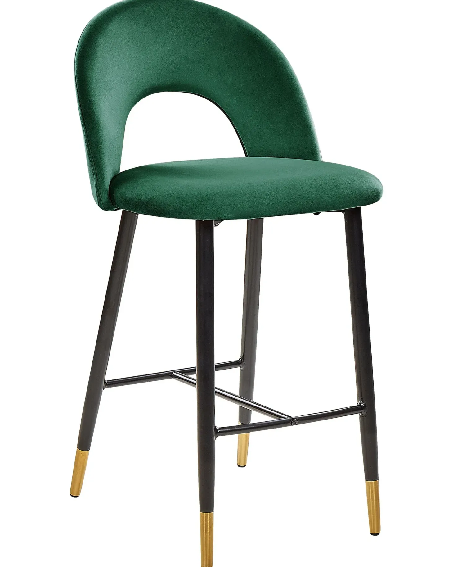 Sæt med 2 barstole FALTON Velour Smaragdgrøn