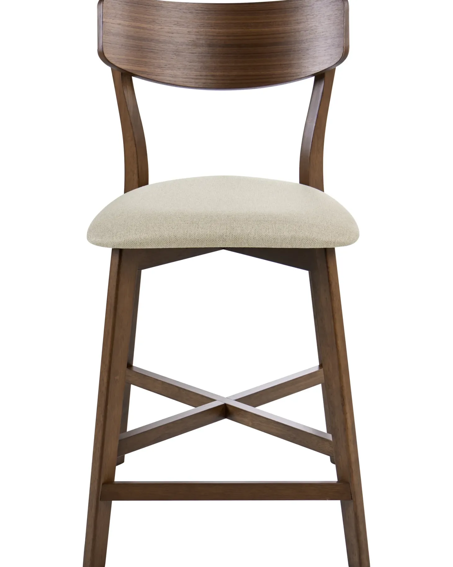 Sæt med 2 barstole HOLLY Træ Brun/beige