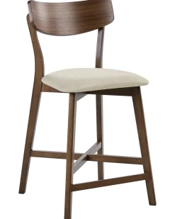 Sæt med 2 barstole HOLLY Træ Brun/beige