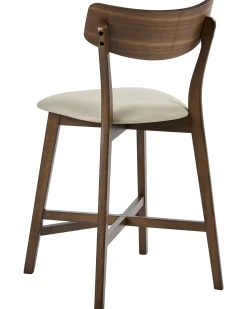 Sæt med 2 barstole HOLLY Træ Brun/beige