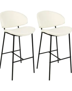 Sæt med 2 barstole KIANA Lys Beige