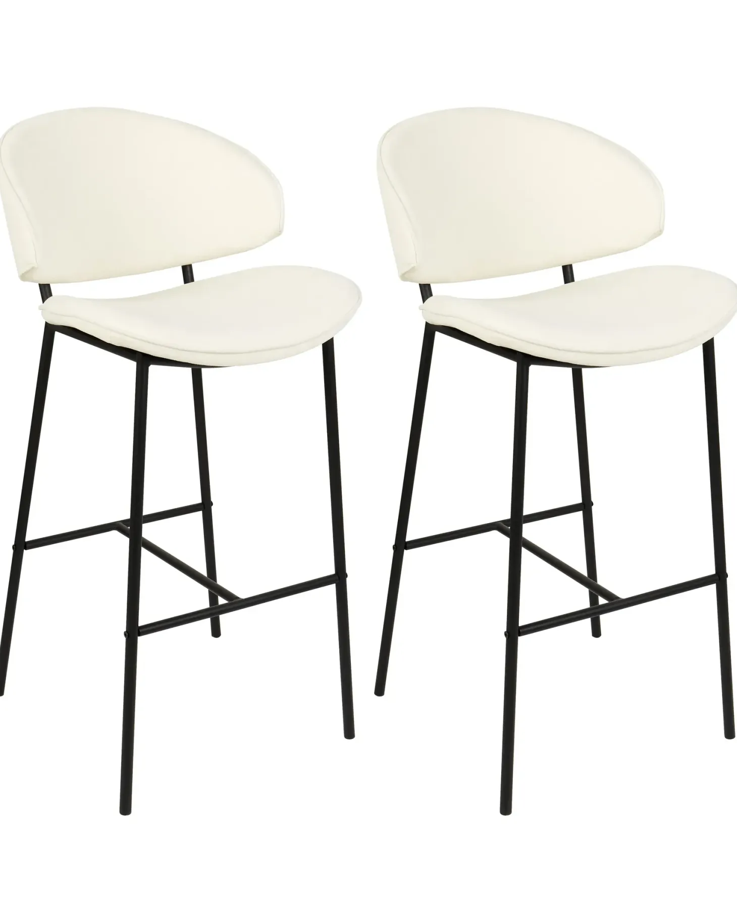Sæt med 2 barstole KIANA Lys Beige