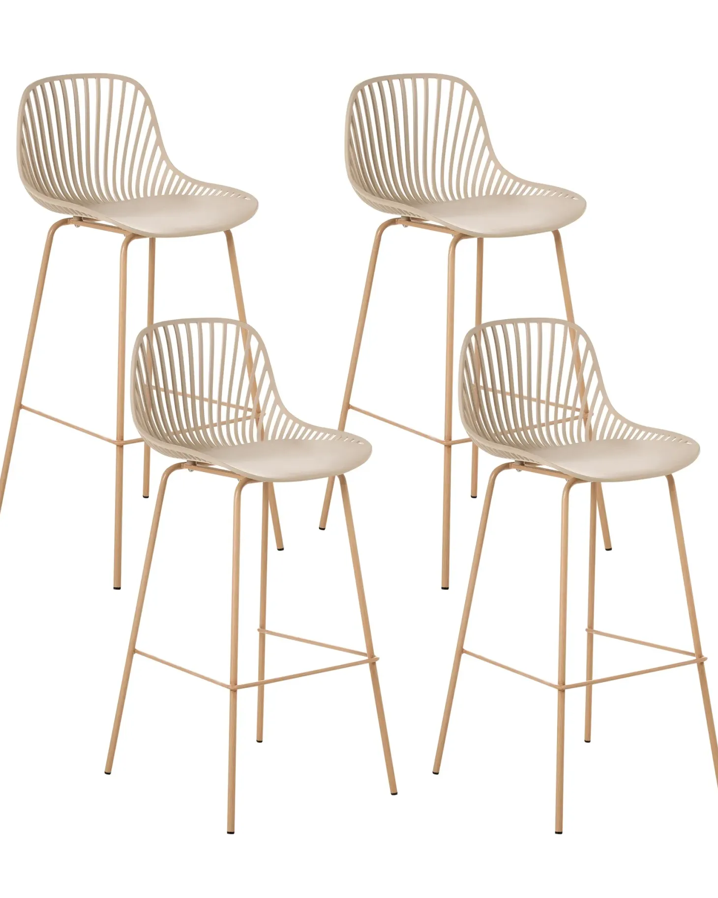 Sæt med 4 barstole KLEVE Beige