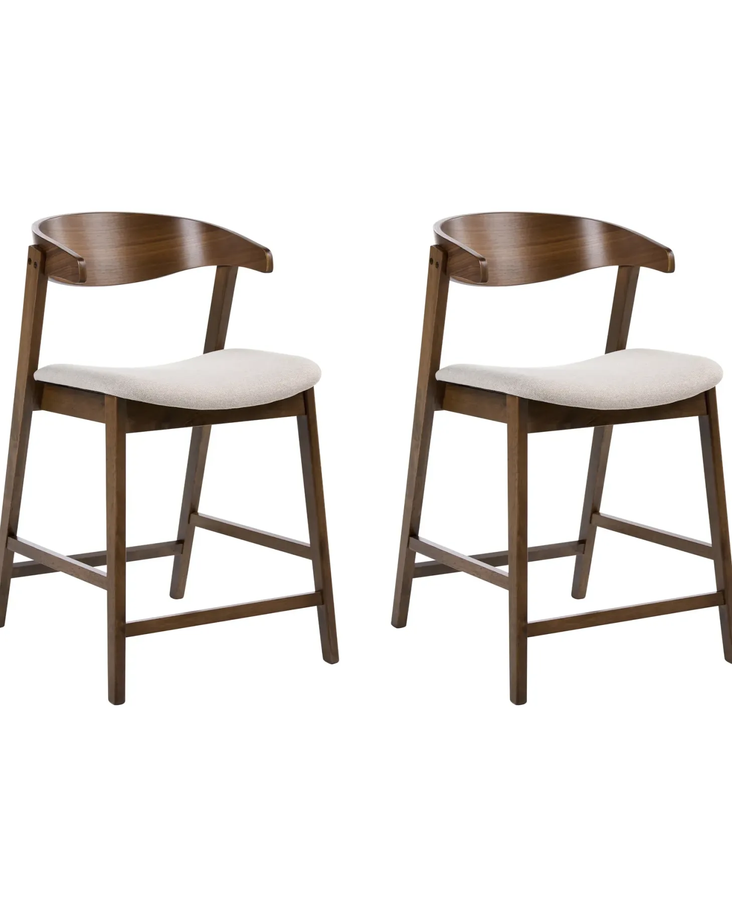 Sæt med 2 barstole LILLY Brun/beige