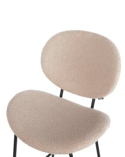 Sæt med 2 barstole LUANA Boucle Lys Beige