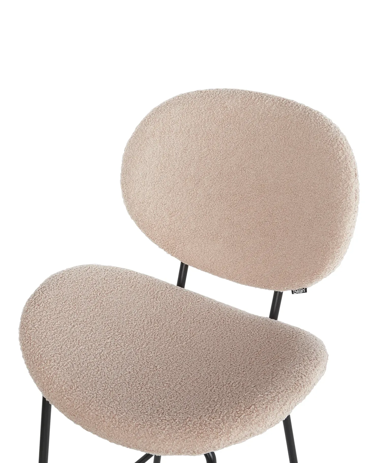 Sæt med 2 barstole LUANA Boucle Lys Beige