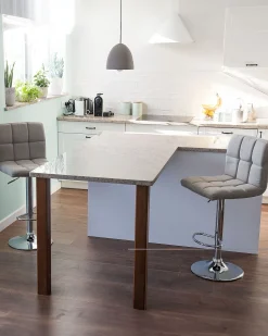 Sæt med 2 barstole MARION Lys Beige