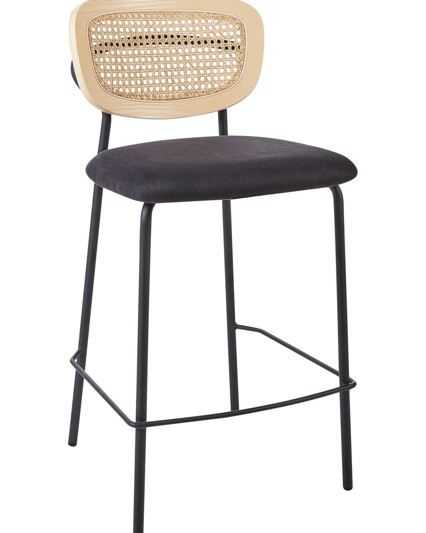 Sæt med 2 barstole MAYETTA Rattan Sort