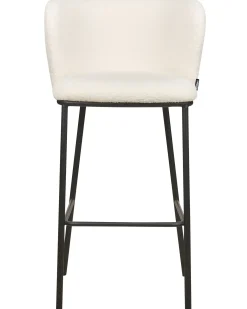 Sæt med 2 barstole MINA Boucle Hvid