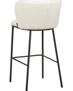 Sæt med 2 barstole MINA Boucle Hvid