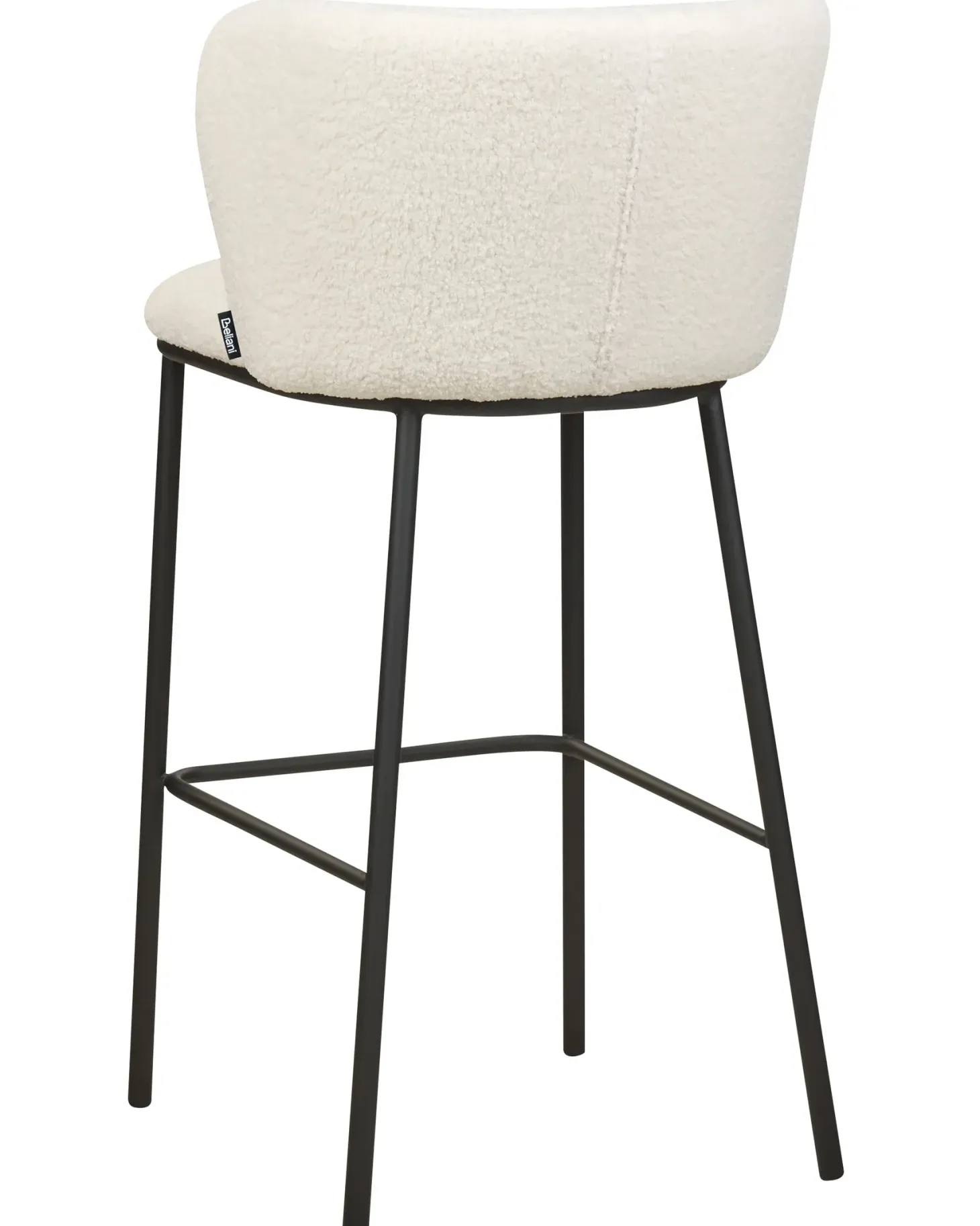 Sæt med 2 barstole MINA Boucle Hvid